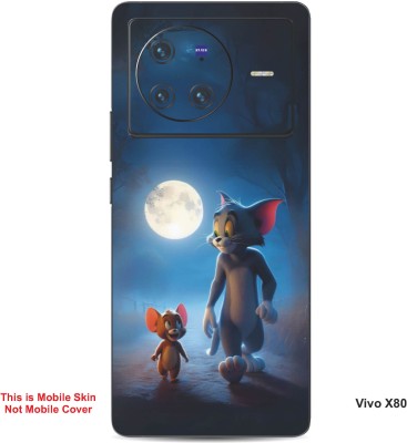 VYBE The Smart Choice Vivo X80 Tom & Jerry Embossed Mobile Skin(Dark Slate Grey B12)