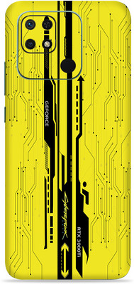 SkinoMania Redmi 10c Mobile Skin(Yellow-Cyberpunk)