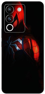 Vcare GadGets Black Red Silver Color Vivo Y200 5G Mobile Skin(Multicolor)