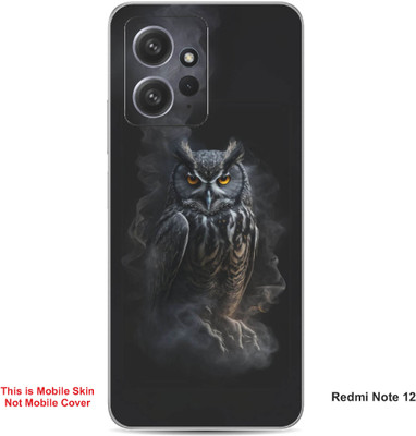 VYBE The Smart Choice Redmi Note 12 Owl Embossed Mobile Skin(Dark Black 21)