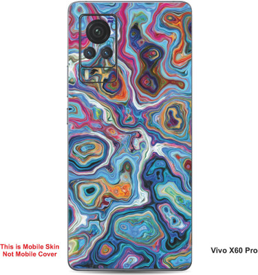 VYBE The Smart Choice Vivo X60 Pro Abstract Embossed Mobile Skin(Dark Pastel Red 11)