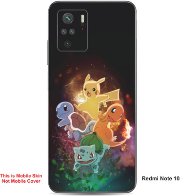 VYBE The Smart Choice Redmi Note 10 Pokemon Embossed Mobile Skin(Café Noir A1)