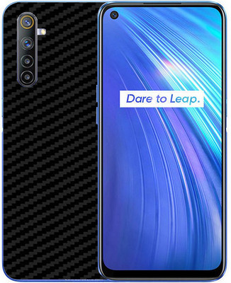 candeal mart Realme 6 carbon fiber 3D back skin/ Protective film / Back sticker Mobile Skin(Black)