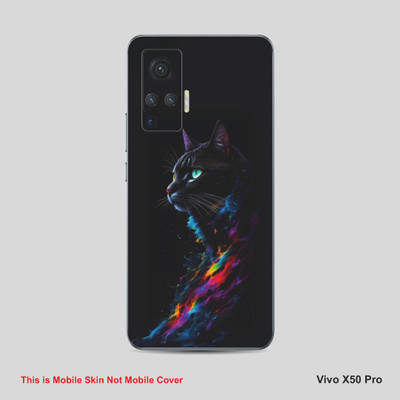 VYBE The Smart Choice Vivo X50 Pro Cat Mobile Skin Mobile Skin(Purply Blue A4)