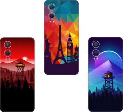 wrap craft ONEPLUS 7T(PACK OF 3)Camera&Back Protector Premium Vinyl Mobile Skin(Multicolor)