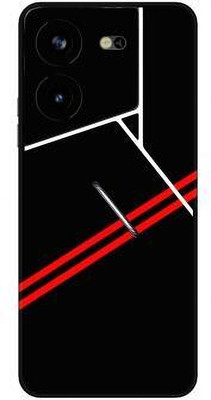 Vcare GadGets Pova 5 Pro (5G) Mobile Skin(Black & Red)