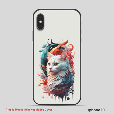 VYBE The Smart Choice iPhone 10 Cat Embossed Mobile Skin(Brick Red 1)