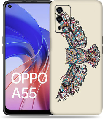 SkinoMania Oppo-A55 Mobile Skin(Multicolour Owl Art)
