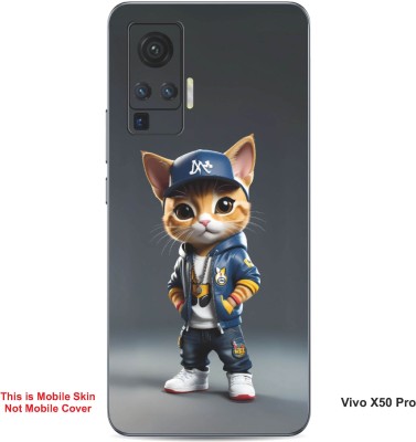 VYBE The Smart Choice Vivo X50 Pro Super Cat Embossed Mobile Skin(Gravel B8)