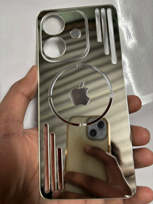 TWUAOP OPPO A3X 5G ACRYLIC MIRROR BACK PANNEL MERO APPLE Mobile Skin(Silver)