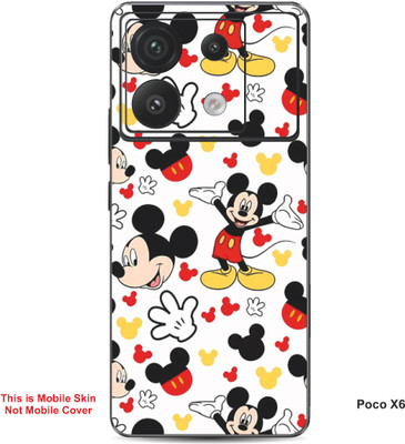 VYBE The Smart Choice Poco X6 Mickey Mouse Embossed Mobile Skin(Milk White, Black A3)