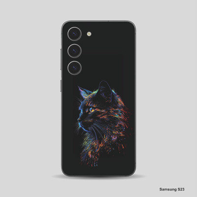 VYBE The Smart Choice Samsung S23 Cat Mobile Skin Mobile Skin(Black Cyan 35)