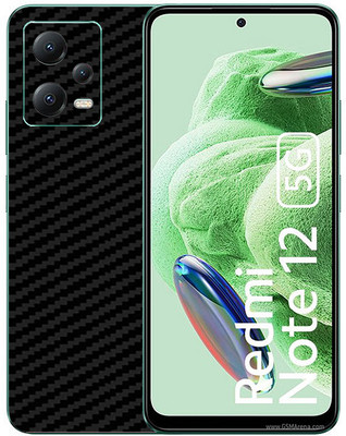 candeal mart Xiaomi Redmi Note 12 5G Back skin sticker / Vinyl wrap / Protective film Mobile Skin(Carbon Fiber 3D ,Black)