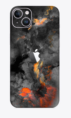SkinoMania iphone 14 Mobile Skin(Multicolor Black Clouds)