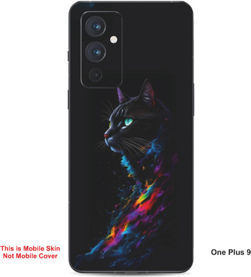 VYBE The Smart Choice One Plus 9 Cat Embossed Mobile Skin(Charcoal Grey 25)