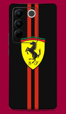SkinoMania Vivo V27 Pro 5G Mobile Skin(Multicolor Ferrari-logo-image)