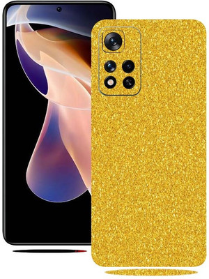 BugguSkin Redmi Note 11 T 5G, Golden Glitter, xiaomi note 11t 5g Mobile Skin(Ultra Super Golden Glitter Skin With High Matte Finish)