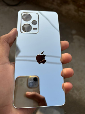 TWUAOP REDMI NOTE 12 PRO 5G MIRROR BACK PANNEL ACRYLIC SHEET APPLE Mobile Skin(Silver)