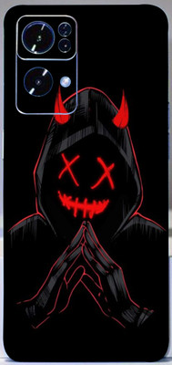 TJ CREATION OPPO Reno7 Pro 5G Mobile Skin(Ultra Super Black Devil Skin With High Matte Finish.)