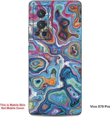 VYBE The Smart Choice Vivo X70 Pro Abstract Embossed Mobile Skin(Dark Pastel Red 13)