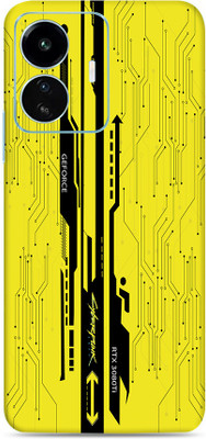 SkinoMania Vivo Iqoo Z6 Lite 5G Mobile Skin(Yellow Cyberpunk)