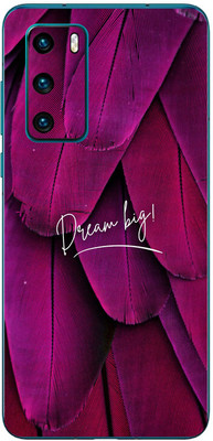 FCS Huawei P40 4G Printed Back skin Mobile Skin(Pink Feather)