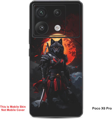 VYBE The Smart Choice Poco X6 Pro Wolf Embossed Mobile Skin(Red & Orange 2)