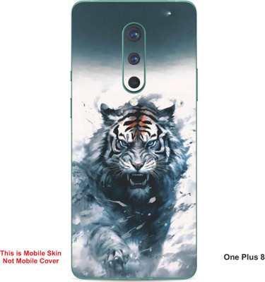 VYBE The Smart Choice One Plus 8 Tiger Embossed Mobile Skin(Titan White 23)