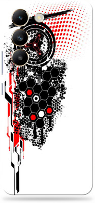 SkinoMania vivo t3 5g Ultra Premium Vinyl Mobile Skin (Multicolor) Mobile Skin(Trash-hexagon-polka)