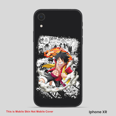 VYBE The Smart Choice iPhone XR Luffy Embossed Mobile Skin(Charcol Black White 11)