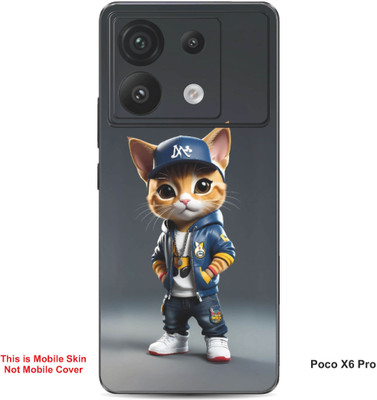 VYBE The Smart Choice Poco X6 Pro Super Cat Embossed Mobile Skin(Gravel A4)
