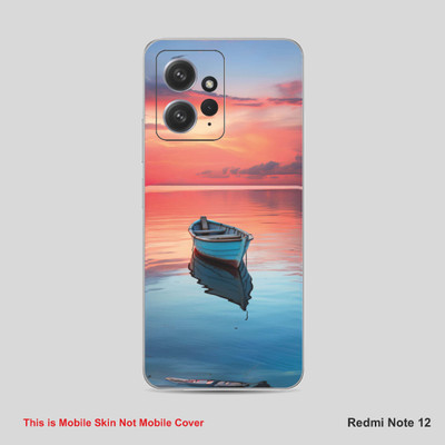 VYBE The Smart Choice Redmi Note 12 Art Mobile Skin Mobile Skin(Peachy Pink, Kashmir Blue A32)