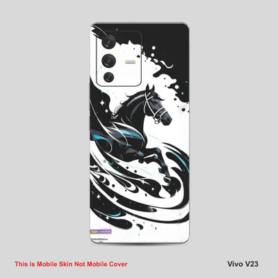 VYBE The Smart Choice Vivo V23 Animal Mobile Skin Mobile Skin(Ceramic, Black A34)