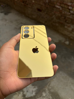 TWUAOP REALME 14X 5G ACRYLIC MIRROR BACK PANNEL Mobile Skin(Gold)