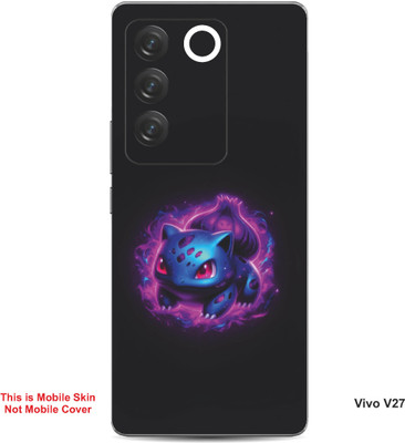VYBE The Smart Choice Vivo V27 Bulbasaur Pokemon Embossed Mobile Skin(Warm Purple B4)