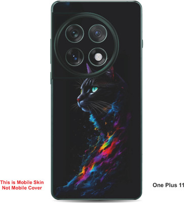 VYBE The Smart Choice One Plus 11 Cat Embossed Mobile Skin(Charcoal Grey 32)