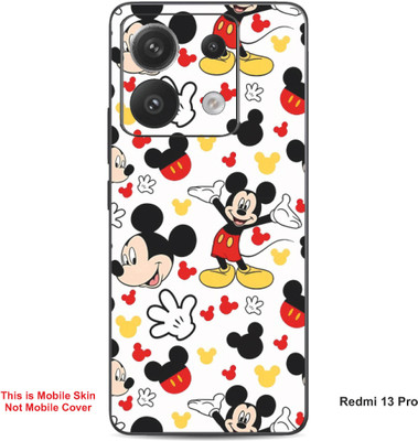 VYBE The Smart Choice Redmi 13 Pro Mickey Mouse Embossed Mobile Skin(Milk White, Black A1)