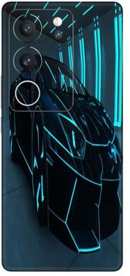Vcare GadGets Light Blue Car and Black Vivo V29 5G Mobile Skin(Multicolor)