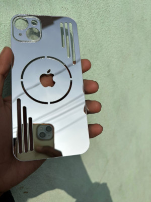 TWUAOP APPLE IPHONE 14 PLUS BACKPPLE IPHONE PANNEL ACRYLIC SHEET MERO APPLE Mobile Skin(Silver)