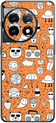 FCS OnePlus 11 5G Printed Back Skin: Yellow Pattern Mobile Skin(Yellow Pattern Skin)