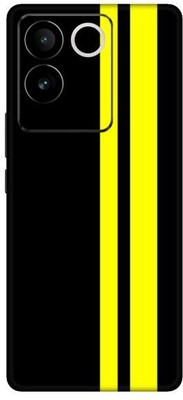 Vcare GadGets Black and Yellow Stripes Vivo T2 Pro 5G Mobile Skin(Multicolor)