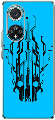 FCS Huawei nova 9 Pro Printed Back skin Mobile Skin(Digital Flaming Cyber Skull Blue)