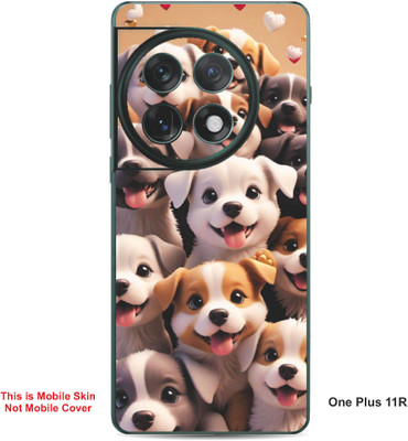 VYBE The Smart Choice One Plus 11R Dog Embossed Mobile Skin(Desert Sand 33)