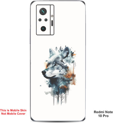 VYBE The Smart Choice Redmi Note 10 Pro Fox Embossed Mobile Skin(White & Light Blue 18)