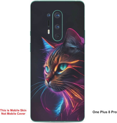 VYBE The Smart Choice One Plus 8 Pro Cat Embossed Mobile Skin(Glacial Blue Ice 24)