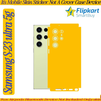 Flipkart SmartBuy samsung s23 ultra 5g mobile skin super ultra matte quality yellow az77 Mobile Skin(Yellow)