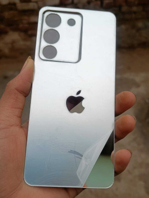 TWUAOP VIVO Y200 5G MIRROR BACK PANNEL ACRYLIC SHEET APPLE Mobile Skin(Silver)