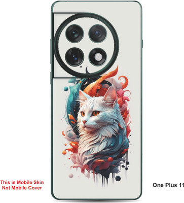 VYBE The Smart Choice One Plus 11 Cat Embossed Mobile Skin(Silver Chalice 32)