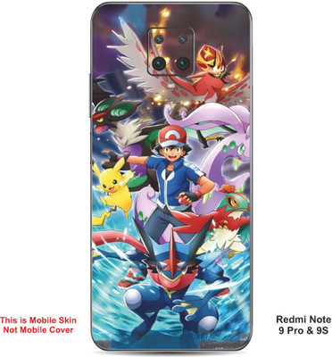 VYBE The Smart Choice Redmi Note 9S Pokemon Embossed Mobile Skin(MultiColour A1)