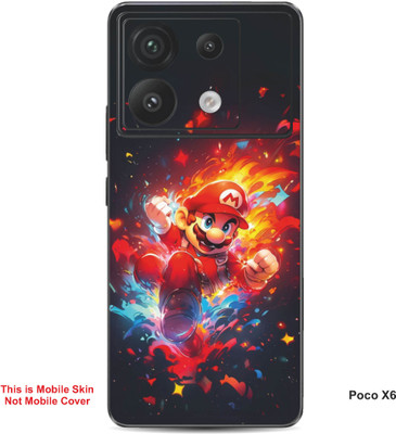 VYBE The Smart Choice Poco X6 Super Mario Embossed Mobile Skin(Lava Red A3)